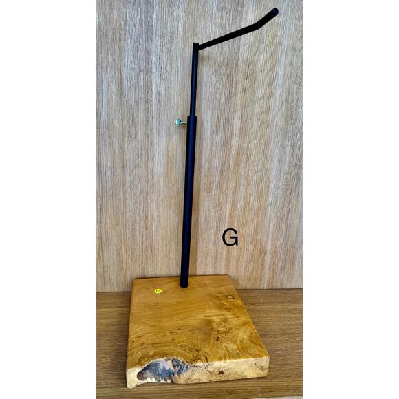 “G” Custom Steel & Wood Retail Display Stand LIVE edge– Adjustable Height - Picture 3 of 5